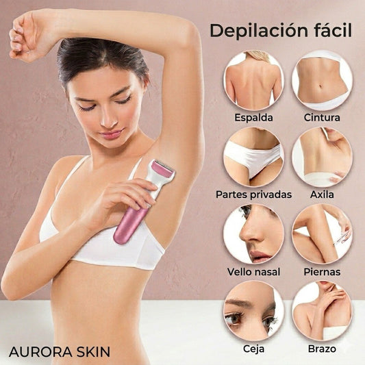 🔥 Rasuradora Para Dama Suave y Precisa + 4 Cabezales