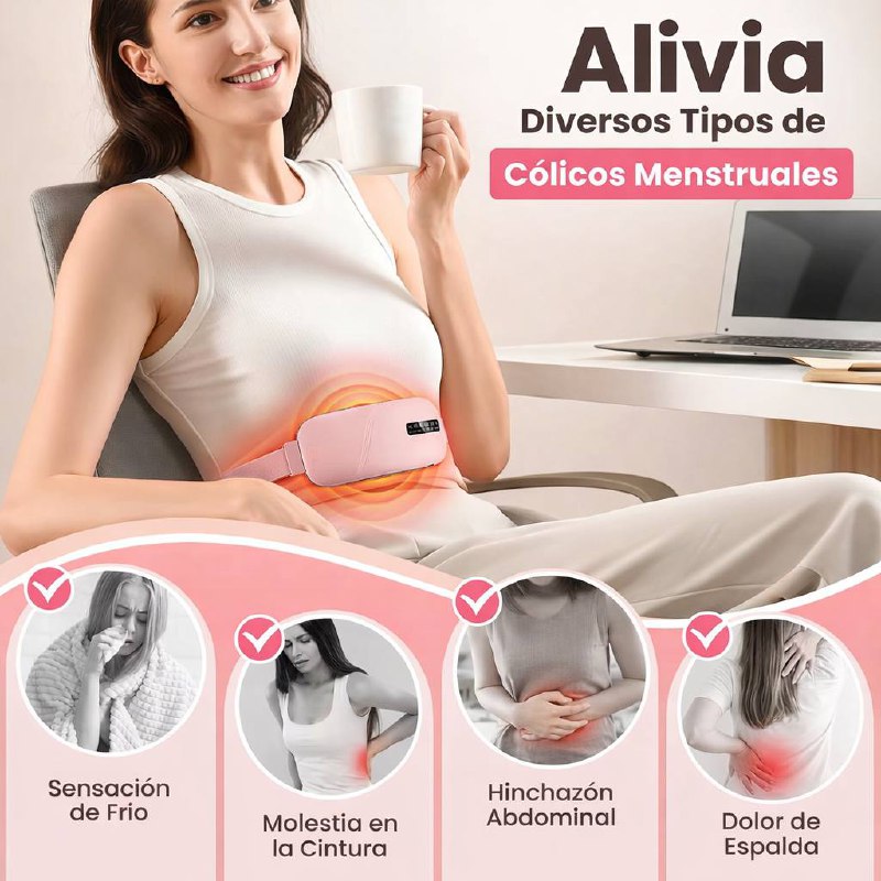 Cinturón Menstrual Térmico USB | Sin Dolor en Minutos 💕