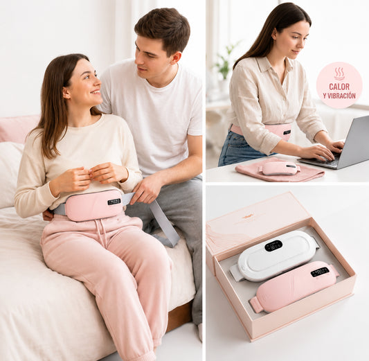Querova® – Cinturón Térmico Masajeador Contra Cólicos USB