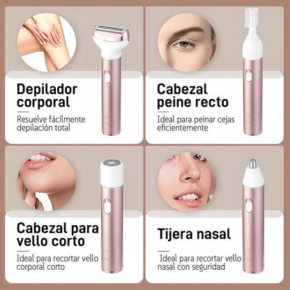 Querova® – 🔥 Rasuradora Para Dama Suave y Precisa + 4 Cabezales